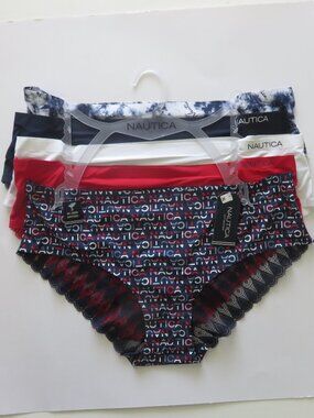 (#135) Nautica Women's Intimates 5-pack no-show hipsters /panties Size XL